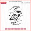 Hands And Planets Embroidery Designs File, Boho Mystery Machine Embroidery Patterns, Cosmic DIY Craft Digital Download