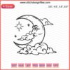 Moon and Clouds Embroidery Designs File, Mystery Machine Pattern, Celestial Motifs EMB Format, Creative Sewing Project