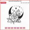 Moon Crystals & Flower Embroidery Designs, Mystical Machine Embroidery Patterns, Unique Stitches, Downloadable File.