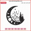 Moon and Mountains Embroidery File, Mystery Machine Themed Designs, Scenic Nature Stitch Pattern, Digital Download Embroidery.