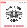 Moth Moon Embroidery Designs File - Intricate Mystery Machine Embroidery Patterns, Detailed Moth and Moon Motifs.