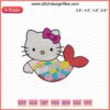 Kitty Mermaid Embroidery File: Cute Hello Kitty Design, Machine Embroidery, Nautical Theme, Instant Downloadable Digital Art