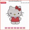 Hello Kitty Red Embroidery Designs File: Cute Hello Kitty machine embroidery in vibrant red, perfect for crafts and sewing projects.