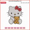 Kitty Bear Embroidery Designs File: Hello Kitty Machine Patterns, Cute Hello Kitty Embroidery, Digital File, Sewing Art