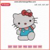 Hello Kitty Blue Shirt Embroidery Design File for Machine Embroidery, Cute Hello Kitty Patterns.