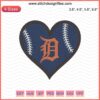 Baseball Heart Logo D Square Embroidery, Detroit Tigers Design, Machine Embroidery File