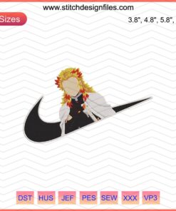 Rengoku Kyoujurou Nike Kimetsu no Yaiba Embroidery Design File, perfect for machine embroidery enthusiasts.