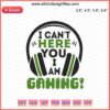 "Embroidery Design: 'Can't Hear You, I'm Gaming!' Gamer Themed Digital Embroidery File for Machine Embroidery Projects"