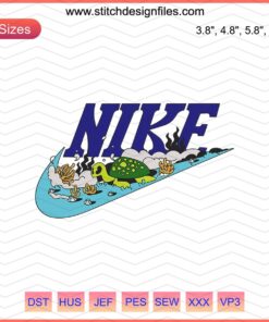 Stylish Nike Ocean Embroidery Design File, Machine Embroidery Patterns, Wave and Swoosh Motif, Customizable Sewing Design