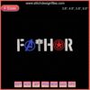 Fathor Marvel Father Embroidery Design File: Superhero-themed embroidery, perfect for Father’s Day gifts or DIY projects.