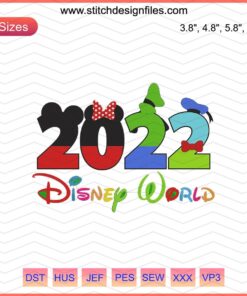 Disney World 2022 Embroidery Designs File: Walt Disney Machine Embroidery Patterns, Magical Collection, Craft Digital Download