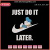 Donald Duck Baby Just Do It Later Nike Embroidery Designs File, Cute Cartoon Machine Embroidery for Kids Garments