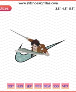 Nike x Eren Yeager Embroidery File, Anime Attack On Titan Designs, Machine Embroidery, Nike Custom Patches