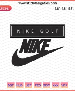 Nike Golf Embroidery Designs File: Custom Nike machine embroidery patterns for golf apparel. Perfect for embroidery enthusiasts.
