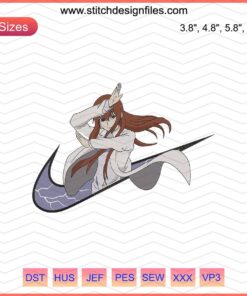 Kurisu Makise x Nike Steins Gate Embroidery Design File, Anime Machine Embroidery, Unique Kurisu Pattern Digital Art