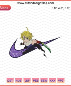 Nike x Meliodas Anime Designs File, Nanatsu No Taiza Embroidery Patterns, Machine Stitch Download, Meliodas Nike Collaboration