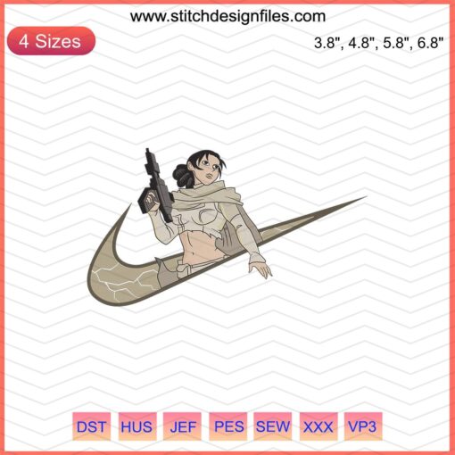 Star Wars Nike x Padme Amidala Embroidery Designs File, Machine Embroidery, Unique Sci-Fi Pattern