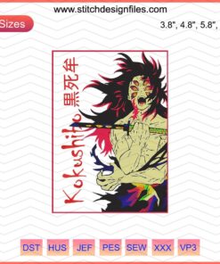 Kokushibo Kimetsu No Yaiba Machine Embroidery Designs File, Intricate Demon Slayer Patterns, Downloadable Craft Designs