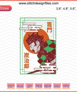 "Kamado Tanjiro Embroidery Designs File - Demon Slayer Kimetsu no Yaiba Machine Embroidery Patterns"