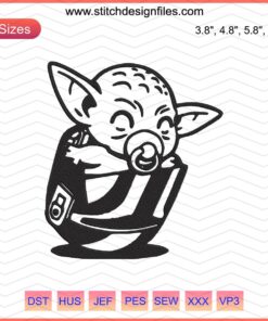 Baby Yoda Funny Embroidery Designs File: Adorable Baby Yoda Machine Embroidery for Creative Projects