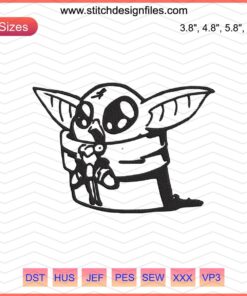 Cute Baby Yoda Cry Embroidery Design File, Perfect for DIY Embroidery Projects, Compatible with Machine Embroidery Formats