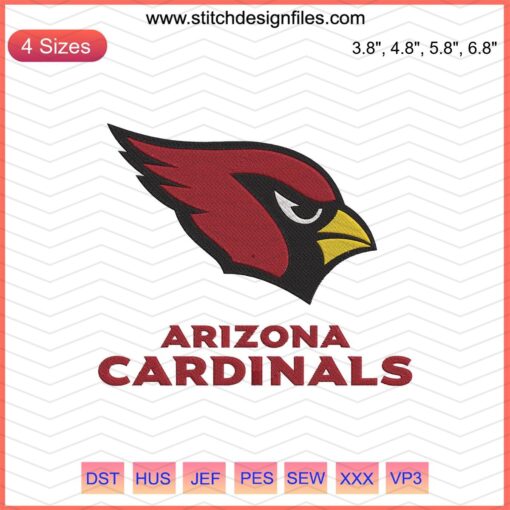 Arizona Cardinals Logo Embroidery Design File - Machine Embroidery Patterns