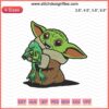 Baby Yoda with Frogs Embroidery Designs, Machine Stitch File, Star Wars Baby Yoda Embroidery, Jedi Stitch Patterns