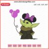 Baby Yoda Mickey Ears with Balloon Embroidery Design File, Cute Star Wars Baby Yoda Machine Embroidery Designs