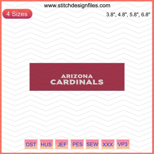 Arizona Cardinals Logo Embroidery Designs: Banners & Machine Files, NFL Team Embroidery Patterns