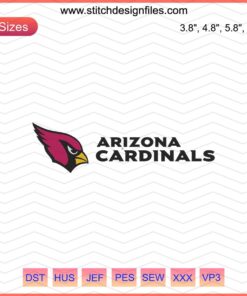 Arizona Cardinals Logo Embroidery Designs File, Machine Embroidery Pattern, NFL Team Logo Embroidery, Cardinal Head Design
