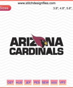 Arizona Cardinals Letter Logo Embroidery Design File - Machine Embroidery Patterns