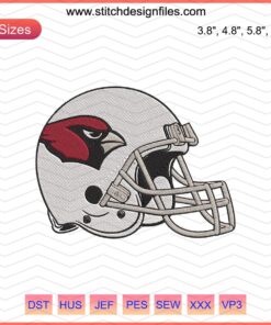 Arizona Cardinals Football Helmet Embroidery Designs File, Machine Embroidery Patterns for Cardinals Fans