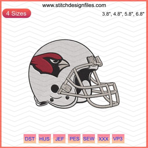 Arizona Cardinals Football Helmet Embroidery Designs File, Machine Embroidery Patterns for Cardinals Fans