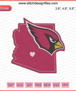 Arizona Cardinals Embroidery Designs featuring team logo for machine embroidery; perfect for creating fan apparel.