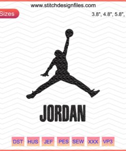Jordan Nike Embroidery Patterns, Digital Machine Design File, Intricate Details, Sporty Apparel DIY, Instant Download