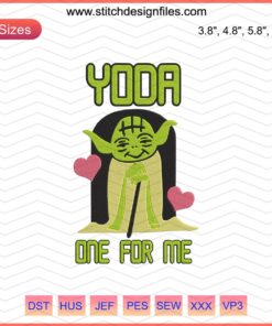 Yoda One For Me Embroidery Design File - Star Wars, Mandalorian-inspired Machine Embroidery, Digital Download
