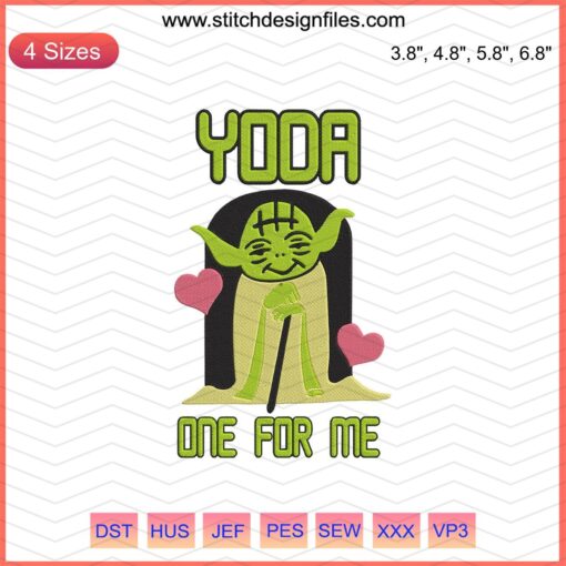 Yoda One For Me Embroidery Design File - Star Wars, Mandalorian-inspired Machine Embroidery, Digital Download
