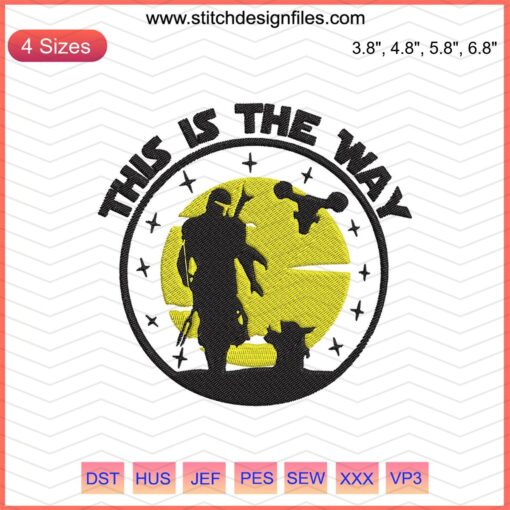 The Mandalorian Helmet Design - This Is The Way Embroidery File, Machine Embroidery, Star Wars Digital Pattern