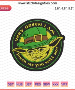 Mandalorian Yoda Baby embroidery file, green character design, machine embroidery, Star Wars themed pattern, DIY embroidery craft.