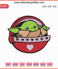 "Adorable Baby Yoda Embroidery Design File for 'Baby On Board' Signs, Ideal for Machine Embroidery Craft Projects"