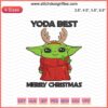 Baby Yoda Christmas embroidery design, "Yoda Best" text, perfect for festive machine embroidery projects.