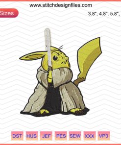 "Yodachu Embroidery File: Cute Baby Yoda Design for Machine Embroidery, Perfect for Star Wars Fans, Baby Clothes, Crafts."