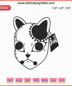 Tanjiro Kimetsu No Yaiba embroidery design file, machine embroidery pattern, Demon Slayer anime-themed embroidery download.