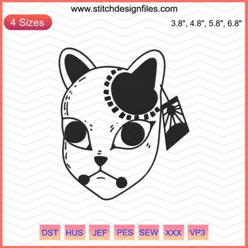 Tanjiro Kimetsu No Yaiba embroidery design file, machine embroidery pattern, Demon Slayer anime-themed embroidery download.