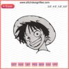 "Monkey D. Luffy Face Embroidery Design, One Piece Machine Embroidery File, Anime Luffy Stitch Pattern"