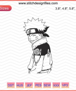 Naruto Childhood Embroidery Designs, Machine Embroidery Patterns, Anime Character, Sewing File, PDF Instant Download