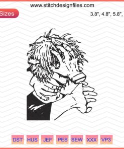 Tomura Shigaraki Head Embroidery Design, My Hero Academia Machine Embroidery File, Anime Craft Pattern.