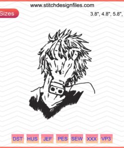 Tomura Shigaraki Embroidery Design, My Hero Academia Machine Embroidery File, Anime Character Embroidery Pattern