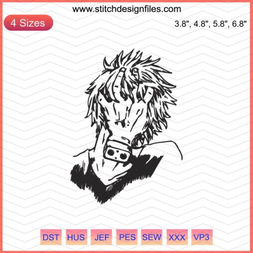 Tomura Shigaraki Embroidery Design, My Hero Academia Machine Embroidery File, Anime Character Embroidery Pattern
