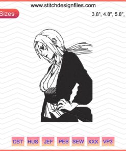 Tsunade Senju embroidery design file, Naruto machine embroidery, detailed anime character stitch pattern, crafting download.